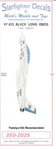 SFD350202 1:350 Starfighter Decals - F-14A Tomcat VF-213 Black Lions Hi Viz - Picture 1 of 2