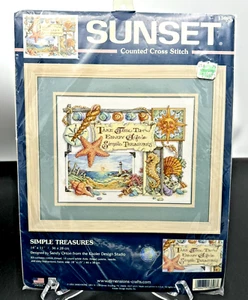 Dimensiones SIMPLE TREASURES VINT'02 Kit Punto de Cruz Contado #13696 Nuevo 14"x11" - Imagen 1 de 3