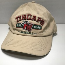 Fort Wayne Tincaps Adjustable Strap Back Baseball Hat Cap Minor League Tan