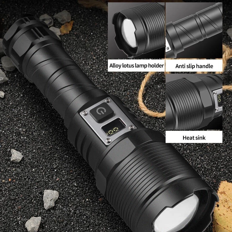 High Power XHP70 4-CORE Flashlight - 10000 Lumens, IPX4, 5000mAh Battery, OLED - Image 1 of 4