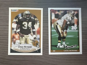Lote de tarjetas de fútbol americano 1990 1991 New Orleans Saints Craig Hayward Topps Fleer #331 - Imagen 1 de 2