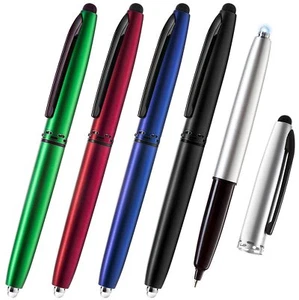 Stylus Pen, 3-in-1 Touchscreen+Flashlight+ Ballpoint Metal Pens, 5 Pack - Picture 1 of 7