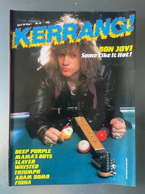 KERRANG! No. 92 BON JOVI DEEP PURPLE MAMAS BOYS SLAYER WAYSTED TRIUMPH ADAM BOMB - Image 1 of 3