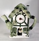 Green ceramic house clock decorative novelty ceramic teapot damaged parts only