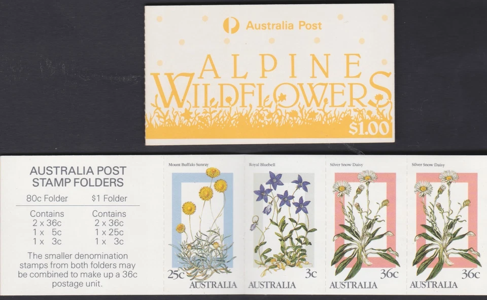 1986 $1.00 Alpine Wildflowers / Flowers Australia Booklet Stamps MNH - Image 1 of 1