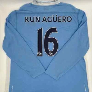 Aguero #16 Manchester City FC 2011/2012 ORIGINAL Umbro Long Sleeve Soccer Jersey - Picture 1 of 14
