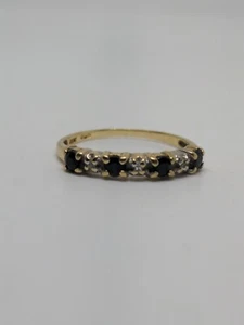 Vintage 10k Gold Black Diamond 2.5mm Ring Size 6.25 - Picture 1 of 7