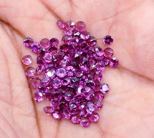 Natural Rhodolite Round Cut Stone Lot Loose Gemstone 3 MM For Jewelry C-1988 - Picture 1 of 3