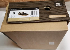 Men's Sorel Dude Moc Black Size 9 Suede Shoes/ Slippers NIB - Picture 1 of 5
