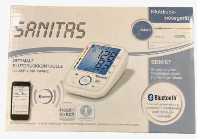 SANITAS Oberarm-Blutdruckmessgerät SBM 67 Bluetooth mit Tasche