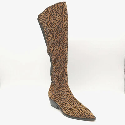 1. State Mujer Sage Bota Alta Moda Marrón Tostado Repujado Elástico Talla 6.5M NUEVA Foto 1 de 4