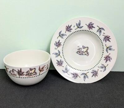 Disney WINNIE THE POOH Stoneware Soup Plate & Cereal Bowl Set: Tiger, Ø9" & Ø6" - Image 1 of 4