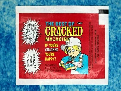 Fleer The Best Of Cracked Magazine Sticker, Cards & Gum Wax Wrapper Empty 1978 - Image 1 of 2