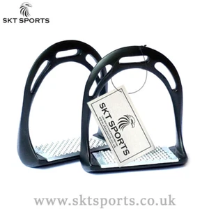 ALUMINIUM JINN STIRRUPS HORSE RIDING EQUESTRIAN LIGHT WEIGHT BLACK COLORS SKT - Picture 1 of 2