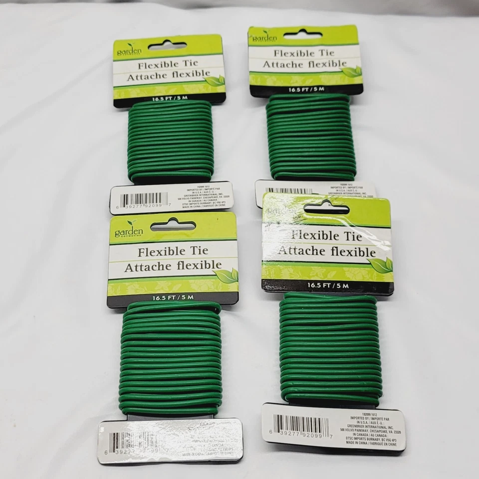 Garden Flexible Tie Plants Craft Flower Wire Rubber Wrap Tomato 16.5 FT 2pack
