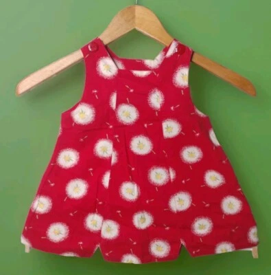 Baby Mini Par Catamini ребенка ясельного возраста платье красный одуванчики 12 - 24 месяца хлопок - Изображение 1 из 4
