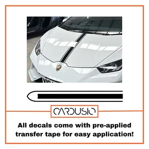 Lamborghini Bonnet Stripes for Aventador, Huracan & Urus in Gloss Black - Picture 1 of 18