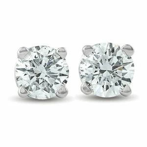 0.40 Ct G/SI1 Lab Grown Diamond Screw Back Studs 14k White Gold - Picture 1 of 2