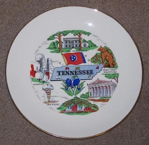 VINTAGE TENNESSEE SOUVENIR PLATE, 9 1/8", HOMER LAUGHLIN - Picture 1 of 4