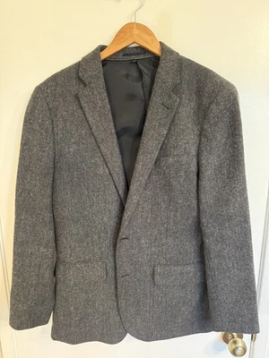 J Crew Ludlow x MOON English Tweed Wool Gray Herringbone 2Btn Blazer Jacket 42R - Image 1 of 4