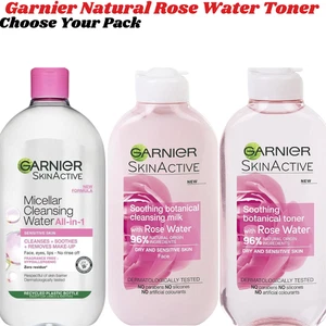 Garnier Natural Rose Water Micellar Cleansing Milk/Toner Sensitive,All Skin Face - Picture 1 of 43