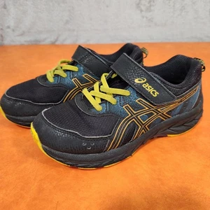 ASICS GEL Pre Venture 9 Kids BLACK GREEN Sneakers UK1 US2 EUR33.5 21cm - Picture 1 of 13