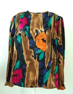 Vtg 90's Nicola Long-sleeve Blouse Size-12 - Picture 1 of 13