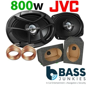 JVC 800 Watts a Pair 3-Way CAR VAN 6"x9" Speakers & 6x9 (GREY) MDF Pod Box PAIR - Picture 1 of 2