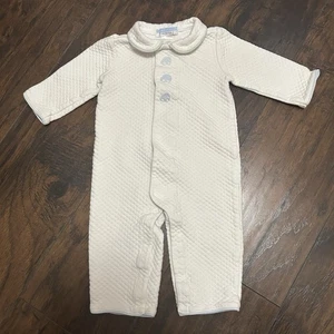 Janie And Jack Layette Quilted One Piece Baby Boy 6-9 M White Cars - Picture 1 of 7