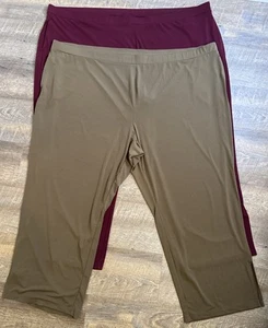 2 Pair Size 5X Susan Graver Every Day Liquid Knit Stretch Pant Comfy Office Date - Picture 1 of 24