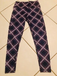 BCBGENERATION LEGGINGS DONNA blu diagonale a quadri S sport fitness attivo BCBG - Foto 1 di 2