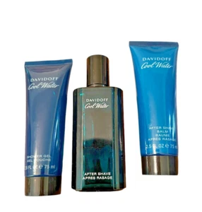Davidoff Cool Water After Shave, After Shave Balm, & Shower Gel 2.5 oz Each New - Picture 1 of 8