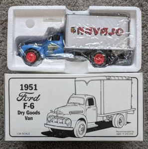 NIB FIRST GEAR 1:34 1951 FORD F-6 DRY GOODS NAVAJO VAN 19-1030 1992 DIECAST - Picture 1 of 5