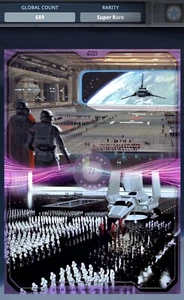 OROLOGIO PARTY ROTJ CONCEPT TO SCREEN PURPLE IMPEROR Topps STAR WARS CARD TRADER - Foto 1 di 2