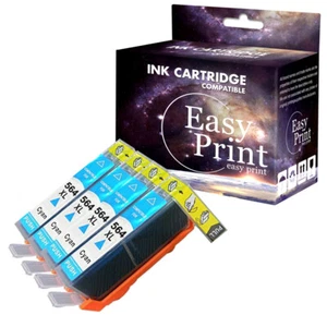 4PK Cyan 564XL Ink replace for HP Photosmart C5373 C6350 D7560 B8550 5510 - Picture 1 of 1