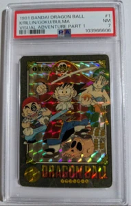 PSA 7 Dragon Ball Krilln & Goku & Bulma #1 Prism Japanese Visual Adventure 1991 - Bild 1 von 2