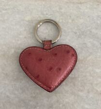 Beautiful Levenger Pink Puffy Leather Heart Keychain