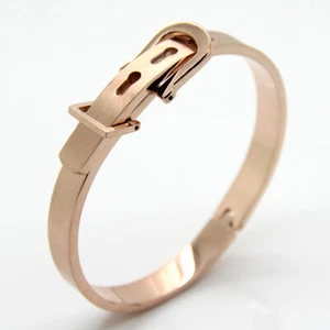 Fashion 8mm 316L Stainless Steel Belt Buckle Cuff Bangle Bracelet for Men Women - Picture 1 of 15