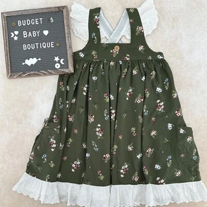 WELL DRESSED WOLF Green Floral Aunt Heart Dress Size 10 EUC - Picture 1 of 3