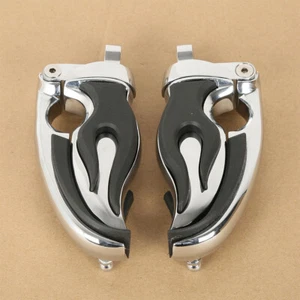 Chrome Switchblade Footpets Foot pegs Male Mount Fit For Harley Dyna Softail - Picture 1 of 6