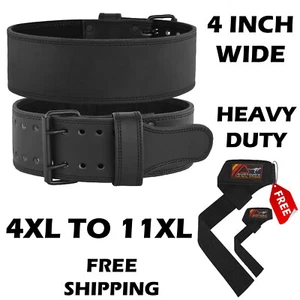 Power Weight Lifting Leather Belt Back Support Strap Gym Training Fitness - Picture 1 of 10