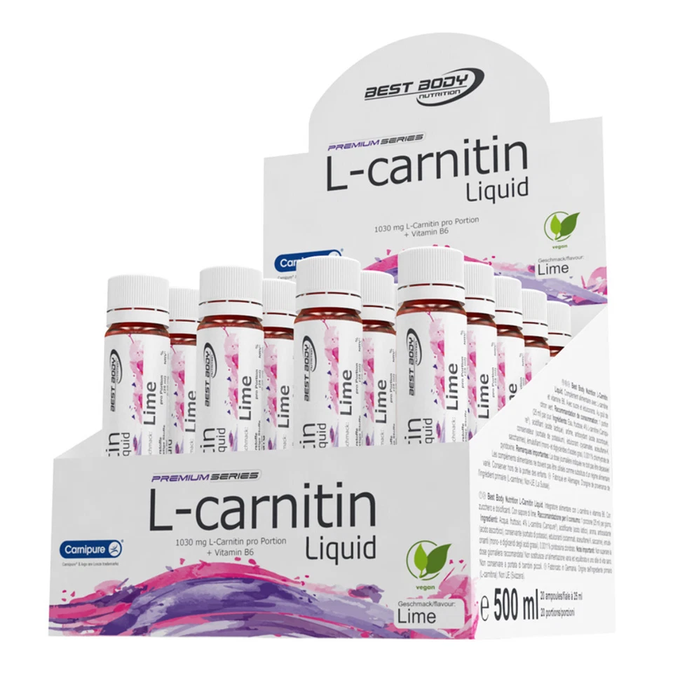 (57,80 EUR/l) Best Body Nutrition L Carnitin Ampullen 20x25ml Limette NEU OVP - Bild 1 von 1