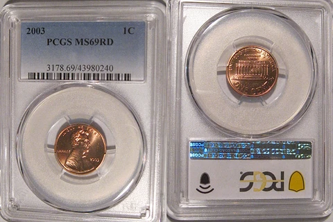 2003 P Lincoln Memorial Cent 1c PCGS MS69RD Cover