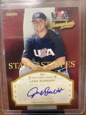 2013 USA Baseball Champions Stars & Stripes Signatures #13 Jake Barrett 594/855 - Image 1 of 2