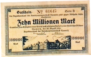 1923 Germany CHEMNITZ 10.000.000 / 10 Million Mark Banknote - Picture 1 of 1