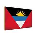 Holzschild Holzbild 18x12 cm Antigua Fahne Flagge Geschenk Deko