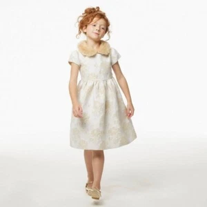 JANIE AND JACK METALLIC FLORAL JACQUARD DRESS SIZE 3T NWT 114.00 CREAM AND SUGAR - Picture 1 of 4