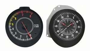 OER Rallye Tachometer and Clock Set For 1970-1971 Challenger and Cuda - Picture 1 of 5