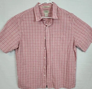 L.L Bean, manga corta para hombre, talla grande - regular, ajuste tradicional, cuadros rojos - Imagen 1 de 4