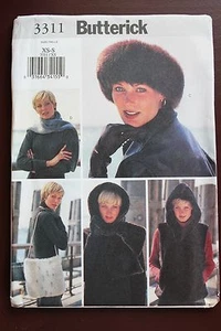 Butterick Pattern #3311 Misses vest, hat, scarf, bag, headwrap  size XS,S - Picture 1 of 2